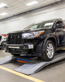Toyota on vehicle lift | Peruzzi Toyota in Hatfield PA