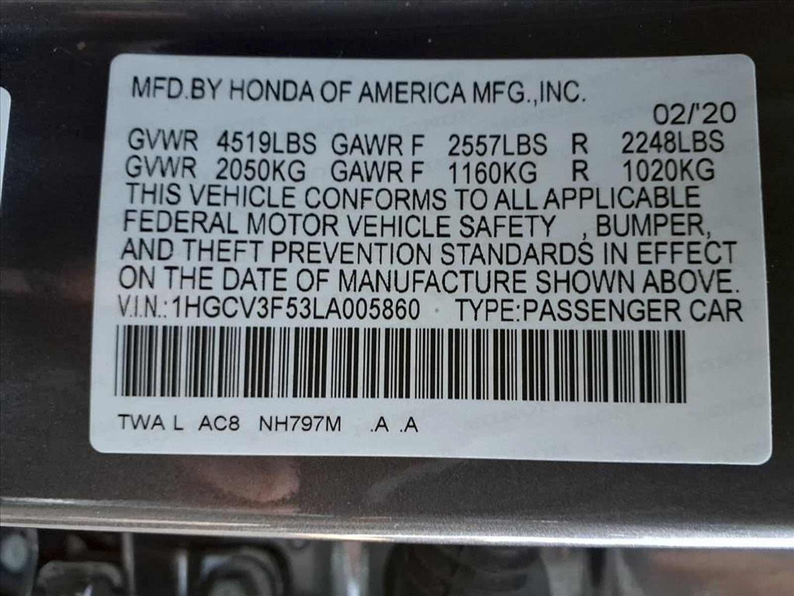 2020 Honda Accord Hybrid EX-L