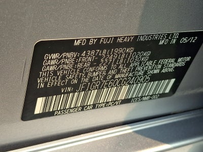 2012 Subaru Impreza WRX