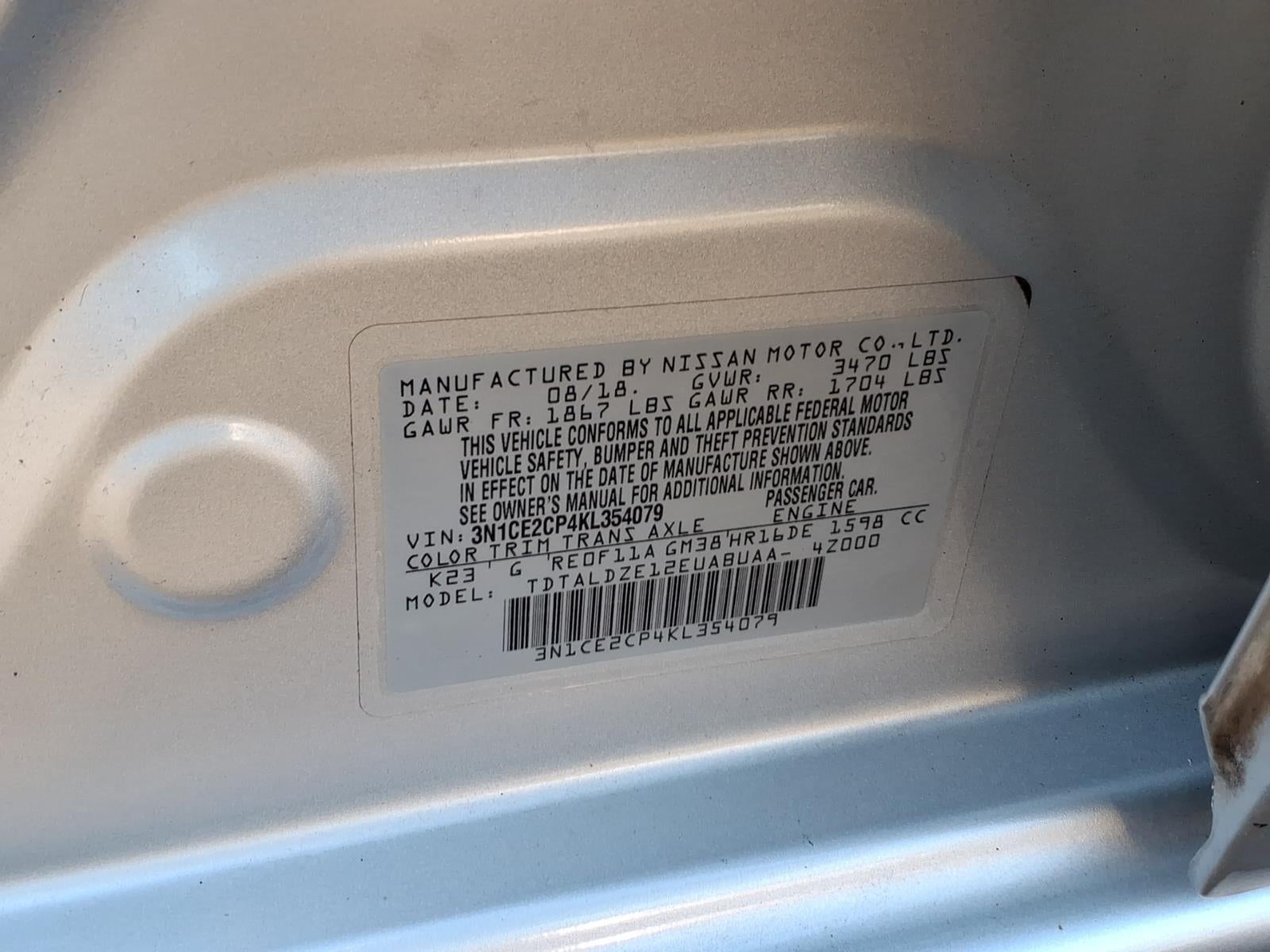 2019 Nissan Versa Note SV