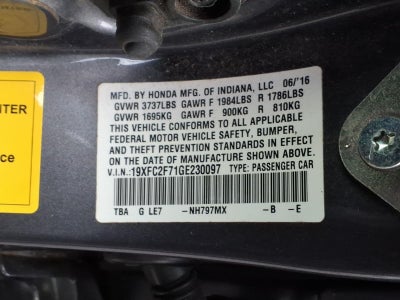 2016 Honda Civic Sedan EX