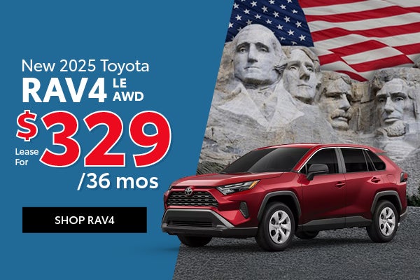 2025 Toyota RAV4 LE AWD — $329/mo for 36 months