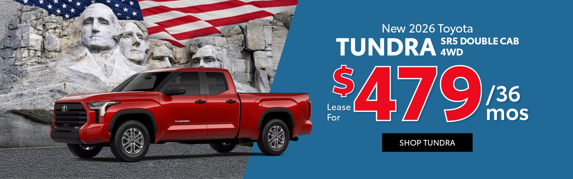 2026 Toyota Tundra SR5 4WD — $479/mo for 36 months